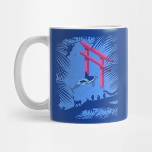 Whale under Japanese Torii Mug